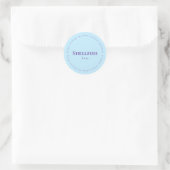 Shellfish Free Request Sticker, Light blue, Purple ラウンドシール (バッグ)