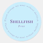 Shellfish Free Request Sticker, Light blue, Purple ラウンドシール (正面)