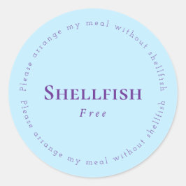 Shellfish Free Request Sticker, Light blue, Purple ラウンドシール
