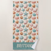 Shells Abundance ビーチタオル (正面)
