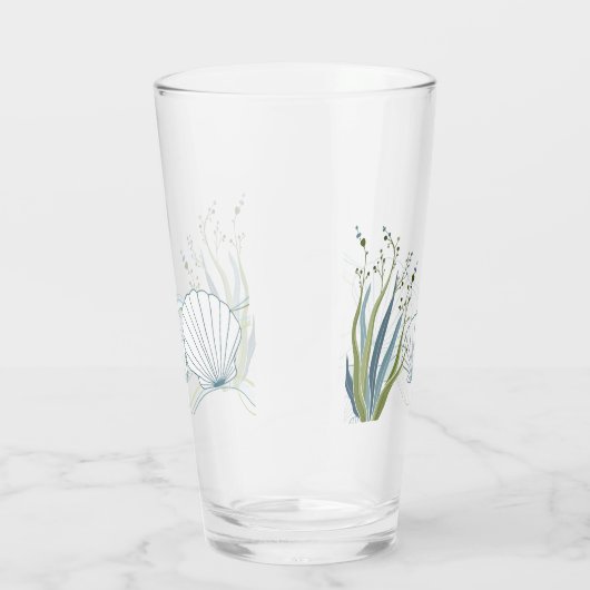 Shells and Seaweed Border タンブラーグラス (右)