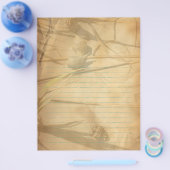 Shells in Grass Vintage Lined Binder Paper チラシ (シングル)