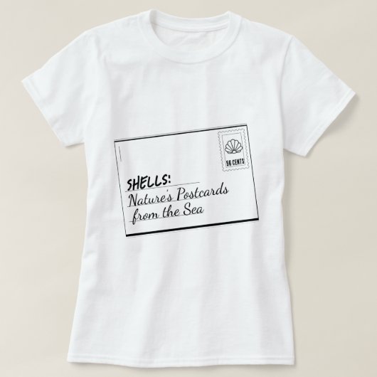 Shells: Nature’s Postcards from the Sea – T Shirt Tシャツ (デザイン正面)