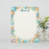 Shells of the Sea Stationery Paper レターヘッド (スタンド正面)
