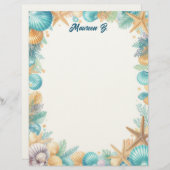 Shells of the Sea Stationery Paper レターヘッド (正面/裏面)