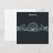 Shells on Dark Green ノートカード (正面/裏面)