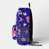 Shells Seahorses and Seastars プリントバックパック (右)