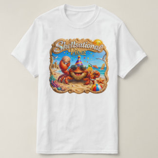 Shellsational Vibes – Joyful Crab Beach Art Tシャツ