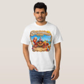 Shellsational Vibes – Joyful Crab Beach Art Tシャツ (正面フル)
