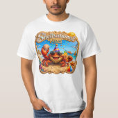 Shellsational Vibes – Joyful Crab Beach Art Tシャツ (正面)