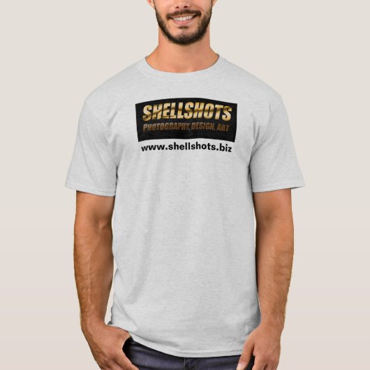 shellshotsのロゴ、www.shellshots.biz tシャツ (正面)