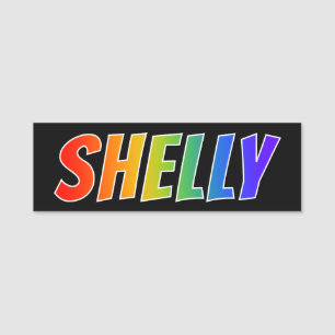 " SHELLY名": おもしろいの虹の着色 名札
