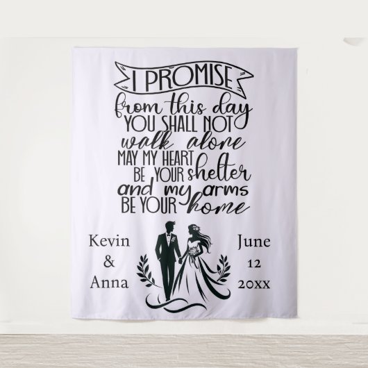 Shelter in Your Arms Wedding Backdrop タペストリー (正面)