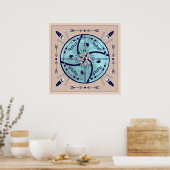 Sheltering Moon Native Symbol Mandala Poster Print ポスター (キッチン)
