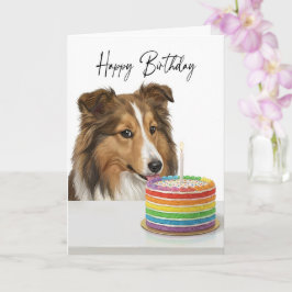 Sheltie Birthday Cake Inspector カード