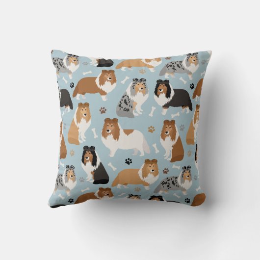 Sheltie Bones and Paws クッション (裏面)