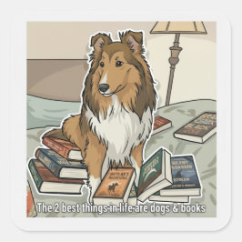Sheltie & books スクエアシール