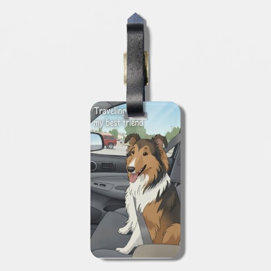 Sheltie cartoon ラゲッジタグ (裏面縦)
