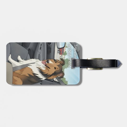 Sheltie cartoon ラゲッジタグ (裏面横)