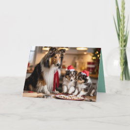 Sheltie Christmas Cookie Card カード