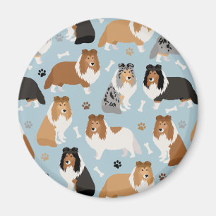 Sheltie Dog Bones and Paws マグネット