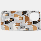 Sheltie Dog Bones and Paws Case-Mate iPhone Case iPhoneケース (裏面 (横))