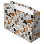 Sheltie Dog Bones and Paws Large Gift Bag ラージペーパーバッグ (裏面アングル)