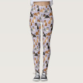 Sheltie Dog Bones and Paws Leggings レギンス (正面)