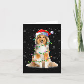 Sheltie Dog Lover Xmas Lighting Santa Sheltie Chri カード (正面)