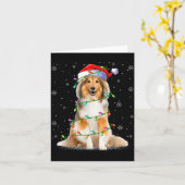 Sheltie Dog Lover Xmas Lighting Santa Sheltie Chri カード (黄色い花)