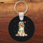 Sheltie Dog Lover Xmas Lighting Santa Sheltie Chri キーホルダー (正面)