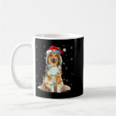 Sheltie Dog Lover Xmas Lighting Santa Sheltie Chri コーヒーマグカップ (左)