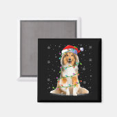 Sheltie Dog Lover Xmas Lighting Santa Sheltie Chri マグネット (正面/裏面)