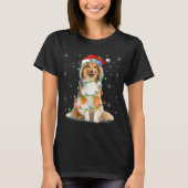 Sheltie Dog Lover Xmas Lighting Santa Sheltie Chri Tシャツ (正面)