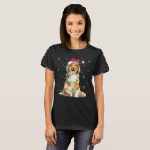 Sheltie Dog Lover Xmas Lighting Santa Sheltie Chri Tシャツ (正面フル)