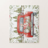 Sheltie Family in Red Truck Christmas  ジグソーパズル (縦)