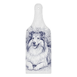 Sheltie & Flowers カッティングボード