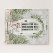 Sheltie Front Porch Christmas  ジグソーパズル (横)