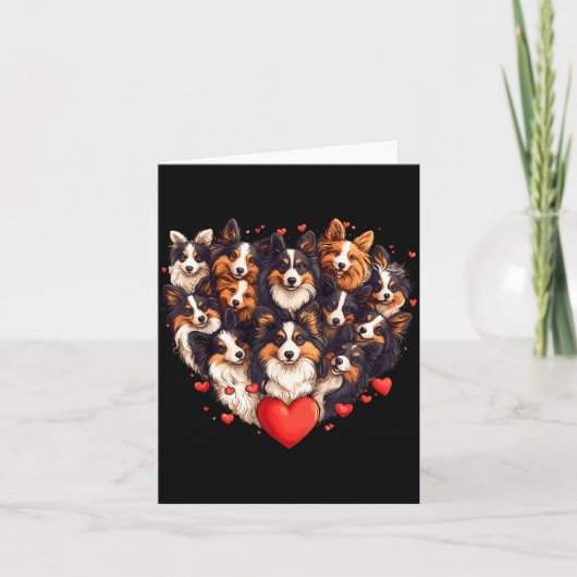 Sheltie Heart-shaped Cute Sheltie Dog Lover Men Wo カード (正面)
