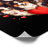 Sheltie Heart-shaped Cute Sheltie Dog Lover Men Wo ポスター (角)