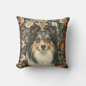 Sheltie or Collie Dog in William Morris Style クッション (正面)