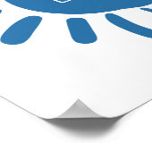 Shemesh – ヘブライ語で青い太陽 ポスター (角)