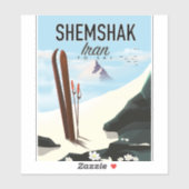 Shemshakイランのスキーのポスター。 シール (シート)