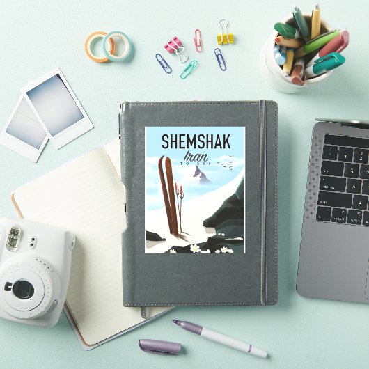 Shemshakイランのスキーのポスター。 シール (iPadカバー)