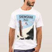 Shemshakイランのスキーのポスター。 Tシャツ (正面)