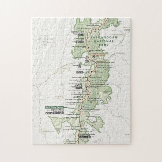 Shenandoahの地図のパズル ジグソーパズル (縦)