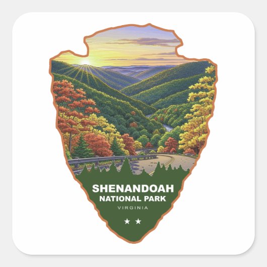 Shenandoah National Park Arrowhead スクエアシール (正面)