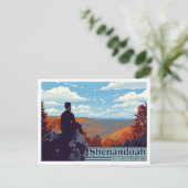Shenandoah Skyline Drive Fall Art ポストカード (スタンド正面)