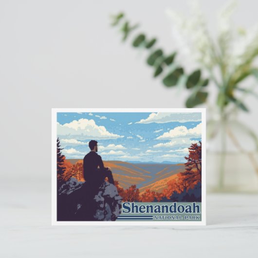 Shenandoah Skyline Drive Fall Art ポストカード (スタンド正面)
