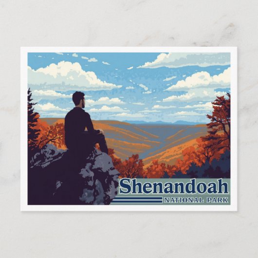 Shenandoah Skyline Drive Fall Art ポストカード (正面)